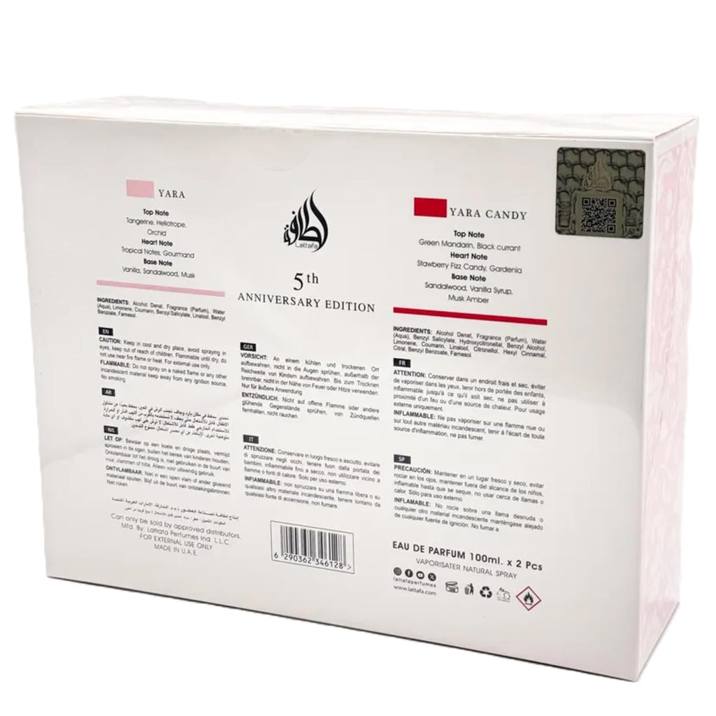 Lattafa 2 Piece Gift Set (Yara EDP 3.4 Fl Oz + Yara Candy EDP 3.4 Fl Oz)