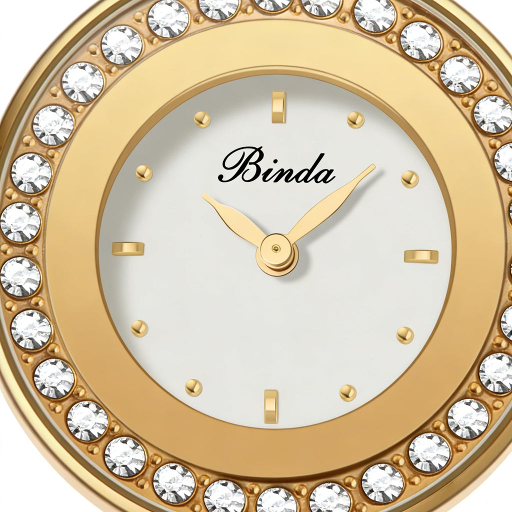 Binda Women's Quartz Watch – Stainless Steel Bracelet, Round Elegant Dial, Suitable for Daily and Formal Wear, Gift Box Included