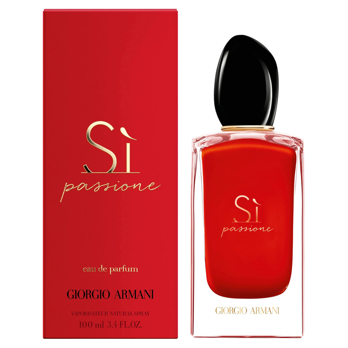 Armani Beauty - Sì Passione - Eau de Parfum - Vanilla Perfume for Women - Floral Citrus Fragrance - Blackcurrant Nectar, Damascena Rose, Black Tea Notes