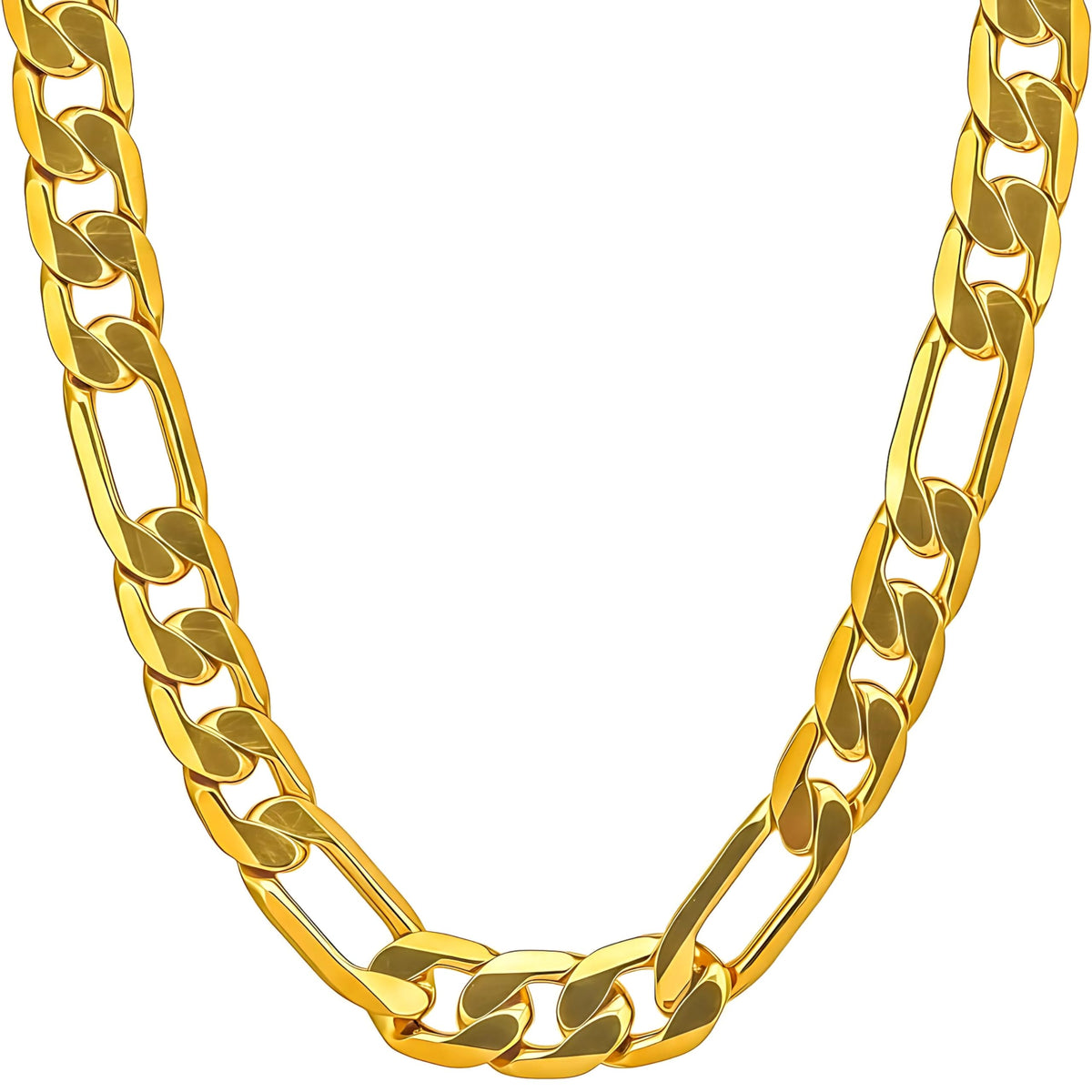 Premium 18K Gold-Plated Figaro Chain Necklace – Stainless Steel | Waterproof & Tarnish Resistant