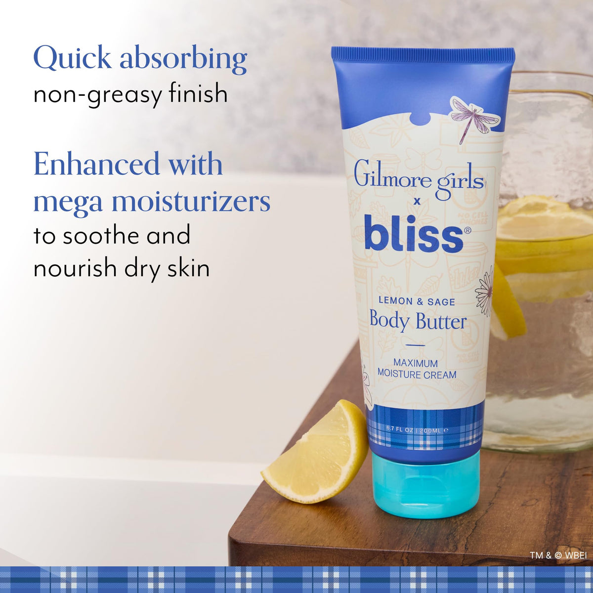 Bliss Lemon and Sage Body Butter - Iconic Scent with Shea Butter and Coconut Oil for Long-Lasting Maximum Moisture - Body Lotion for Smooth, Soft Skin - Vegan and Cruelty-Free - 6.7 Fl Oz