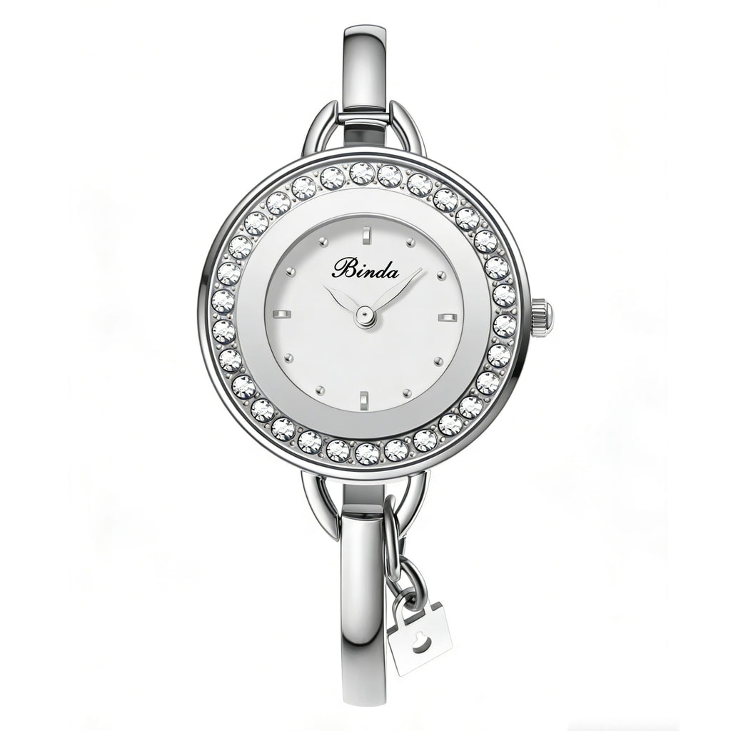 Binda Women's Quartz Watch – Stainless Steel Bracelet, Round Elegant Dial, Suitable for Daily and Formal Wear, Gift Box Included