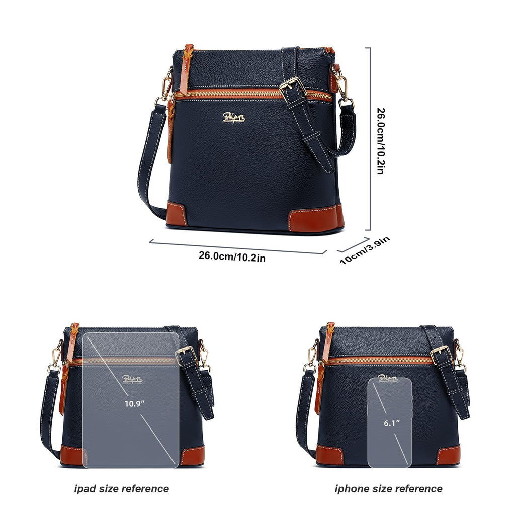 BOYATU Leather Crossbody Bag for Women: Designer Shoulder Purse for Travel - Trendy Genuine Leather Handbag for Everyday