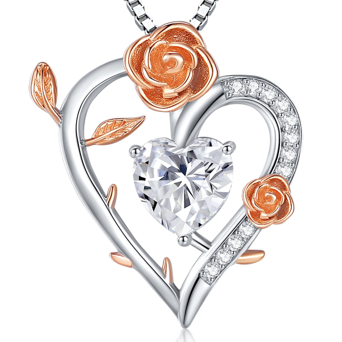 Luxury Moissanite Heart Necklace for Women – 925 Sterling Silver Heart Pendant, Sparkling Jewelry Gift for Wife, Girlfriend, Mom & Daughter