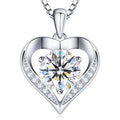 Luxury Moissanite Heart Necklace for Women – 925 Sterling Silver Heart Pendant, Sparkling Jewelry Gift for Wife, Girlfriend, Mom & Daughter