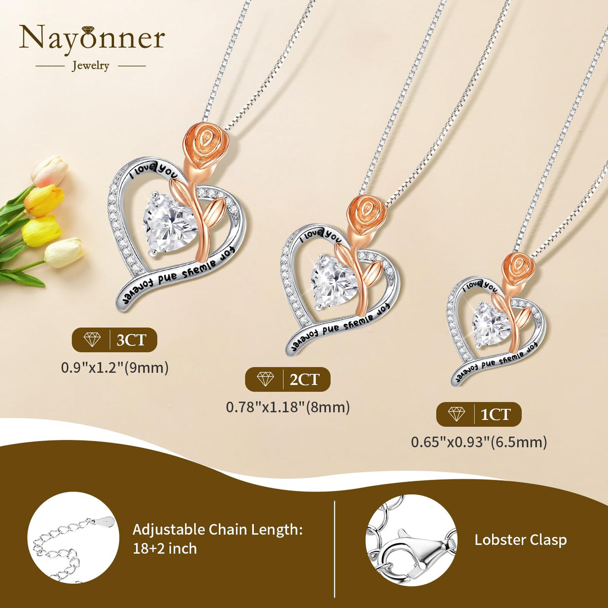 Luxury Moissanite Heart Necklace for Women – 925 Sterling Silver Heart Pendant, Sparkling Jewelry Gift for Wife, Girlfriend, Mom & Daughter