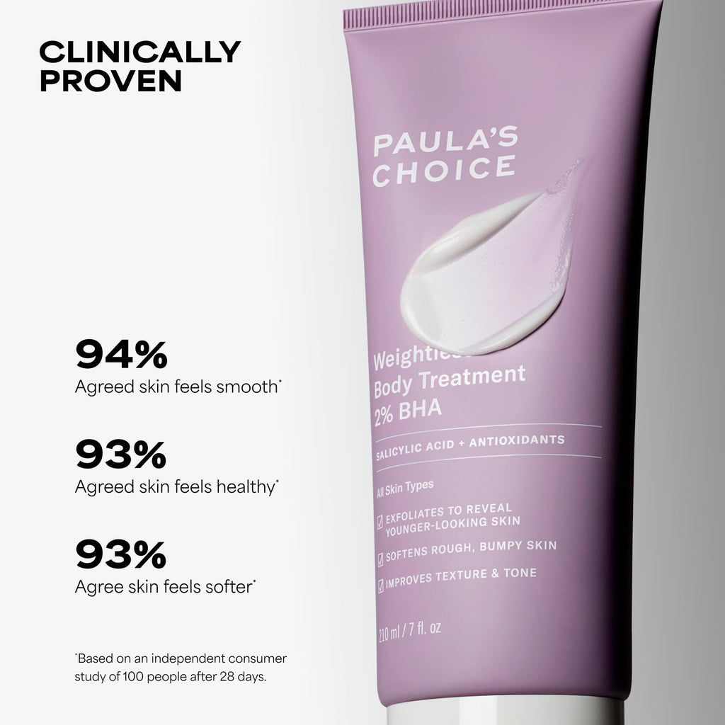 Paula's Choice Weightless Body Lotion Treatment 2% BHA, Salicylic Acid & Chamomile Lotion Exfoliant, Body Moisturizer for Keratosis Pilaris (KP) Prone Skin & Clogged Pores, Fragrance-Free