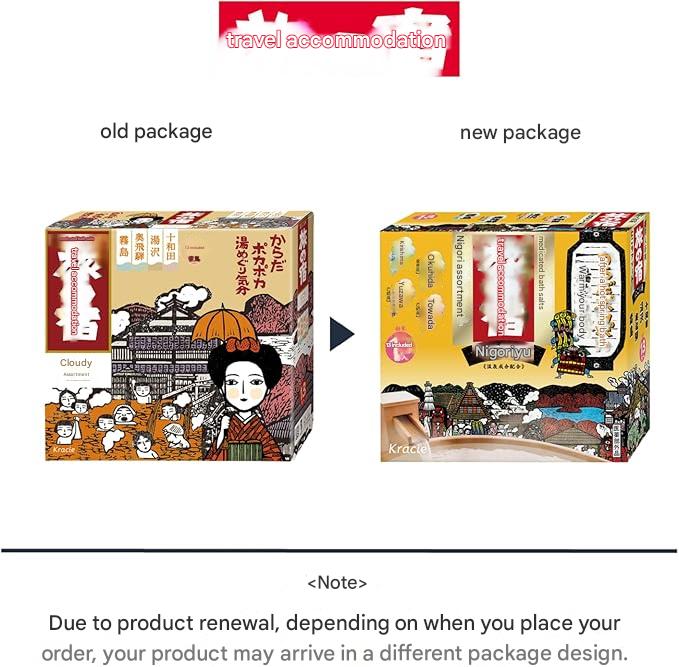 Kracie TABI NO YADO Nigori Cloudy Hot Spring Series Assortment Bath Salts
