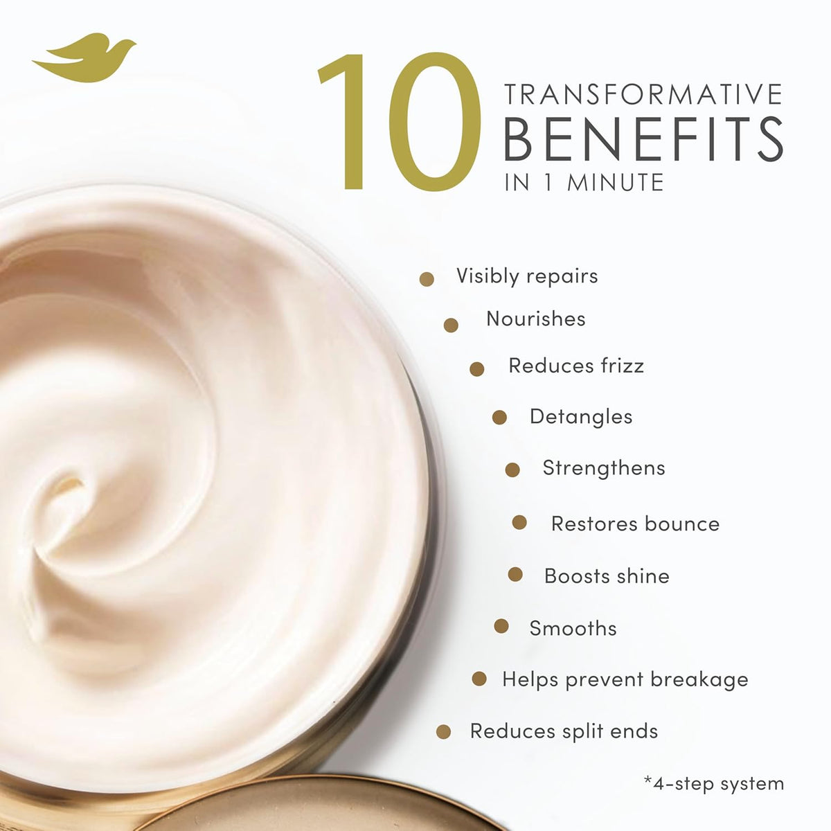 Dove Hair Intensive Repair 10in1 Serum Mask for Damaged Hair with Bio-Protein Care Technology and Amino Serum 9.2 fl oz