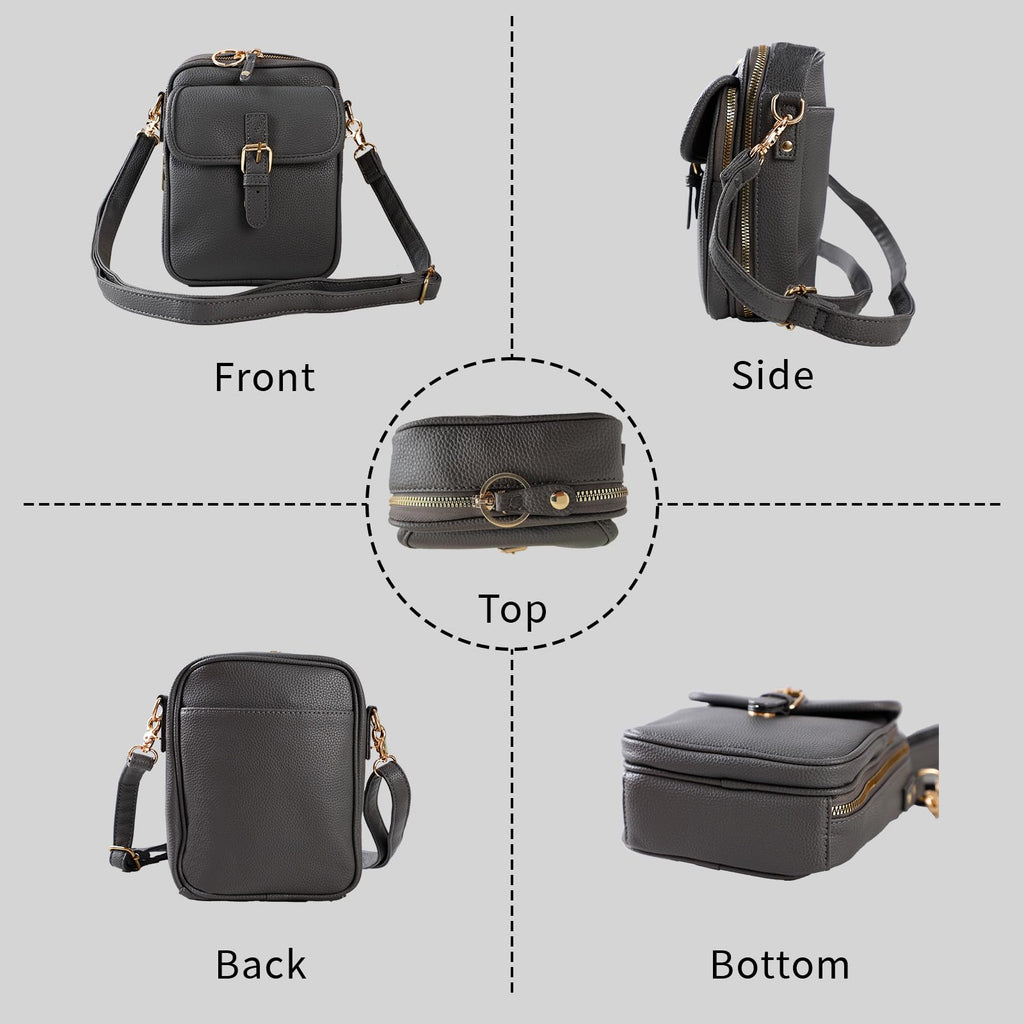 Leather Crossbody Bag for Women,Anti-Theft Messenger Bag with Large Capacity,Built-in Purse Card Slots Shoulder Sling Bag