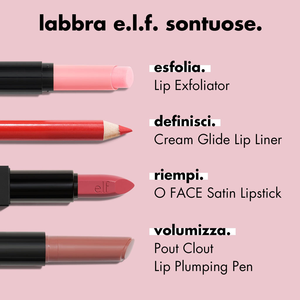 e.l.f. Cream Glide Lip Liner, Highly-Pigmented Pencil For Shaping & Sculpting Lips, Semi-Matte Finish, Vegan & Cruelty-Free