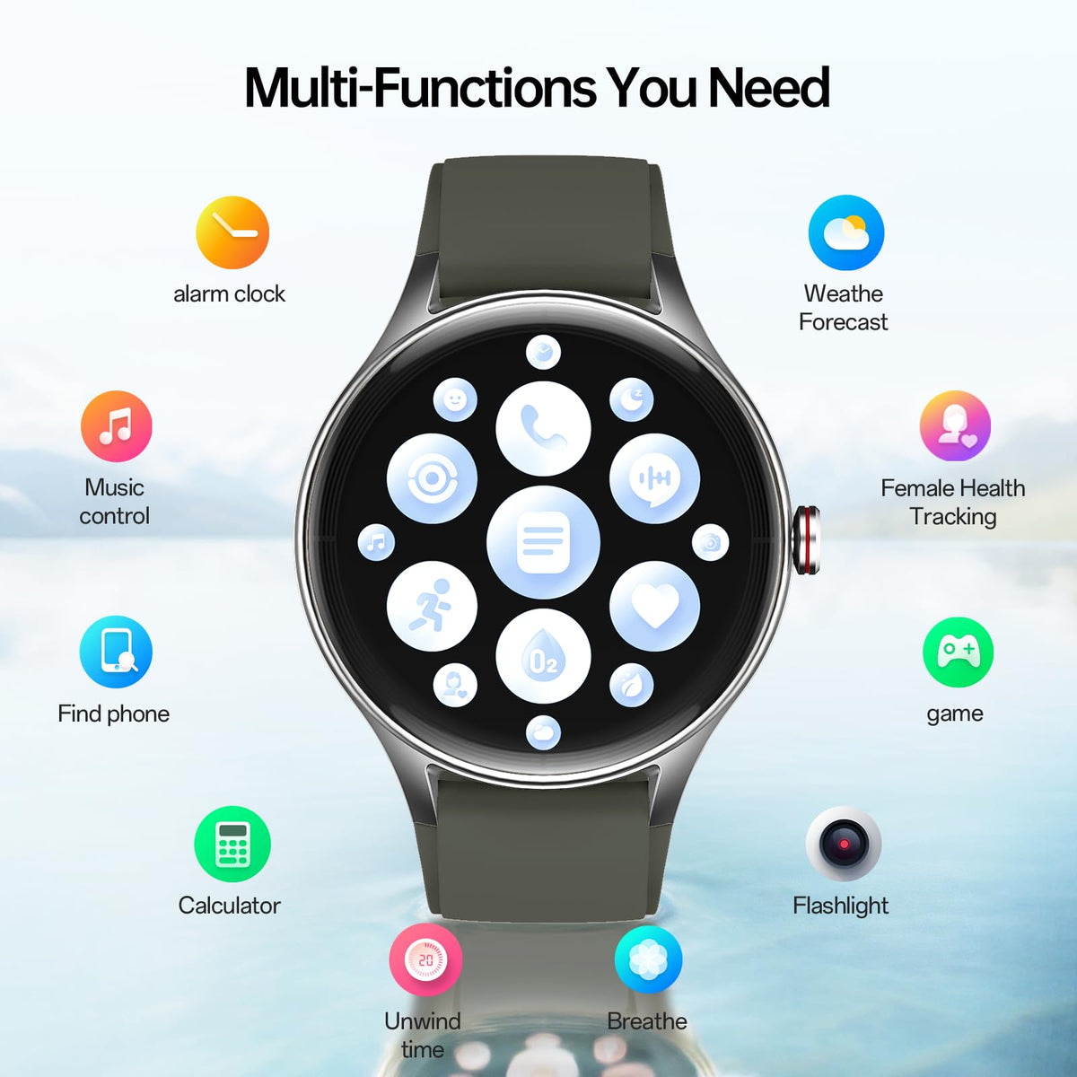 Woneligo Smart Watch for Women,1.57inch AMOLED Touchscreen Fitness Watch for iPhone & Android,Heart Rate/Sp02/Sleep Monitor,110+ Sport Modes IP68 Waterproof Bluetooth Calls,2 Bands (Pink, 1.57)
