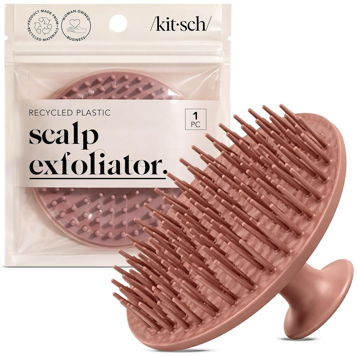 Kitsch Scalp Massager for Hair Care - Scalp Scrubber, Shampoo Brush & Exfoliator for Scalps- Hair Scrubber for Relaxing Bath - Terracotta