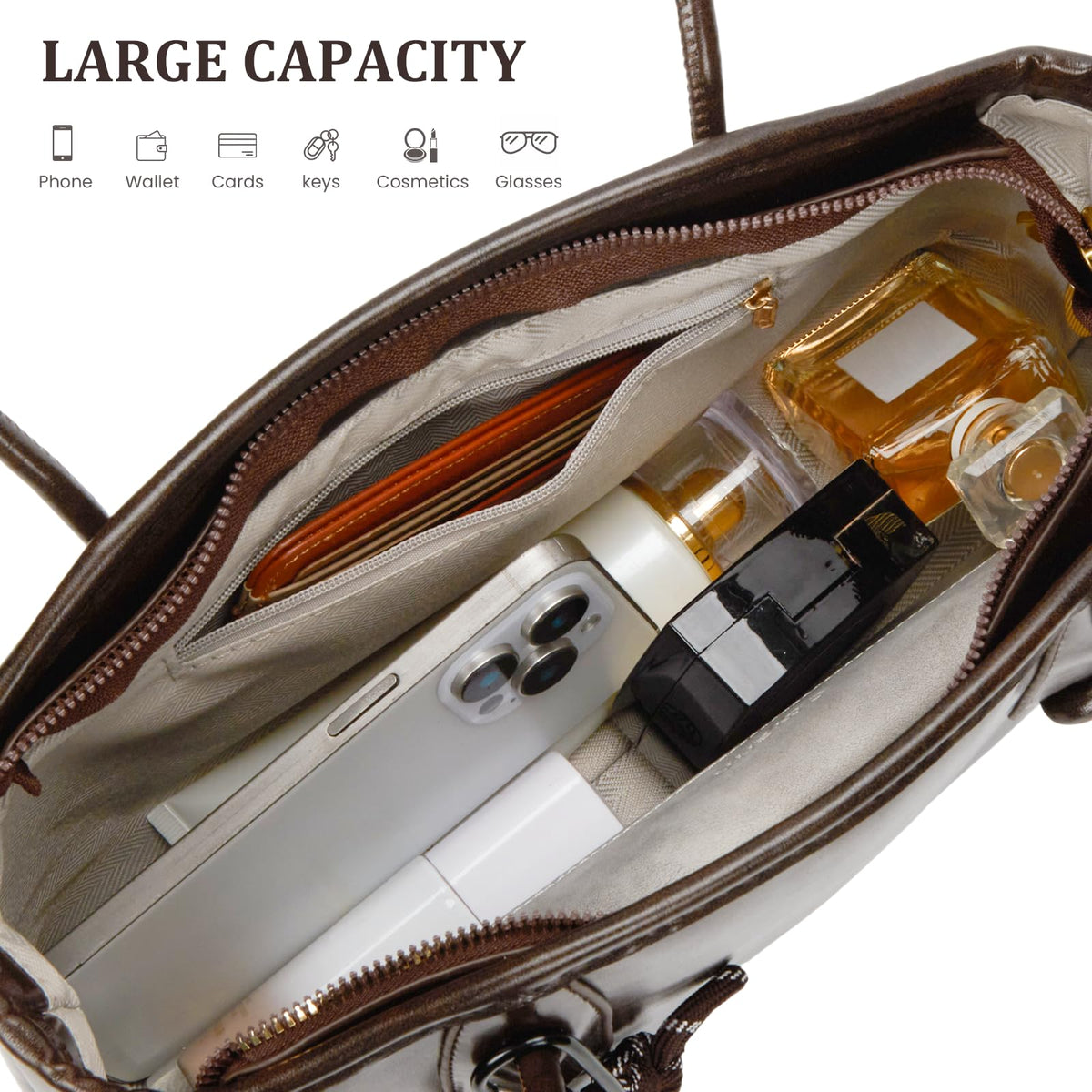 Shoulder Bag for Women Brown Purse Vintage Leather Shoulder Handbag Trendy Everyday Purse with Pendant