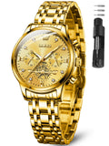 OLEVS Watch Women Silver Watches for Women Luxury for Small Wrists Dress Stainless Steel Women's Wrist Watches Easy to Read Reloj para Mujer Black/Blue/Gold/Green/Pink/Purple