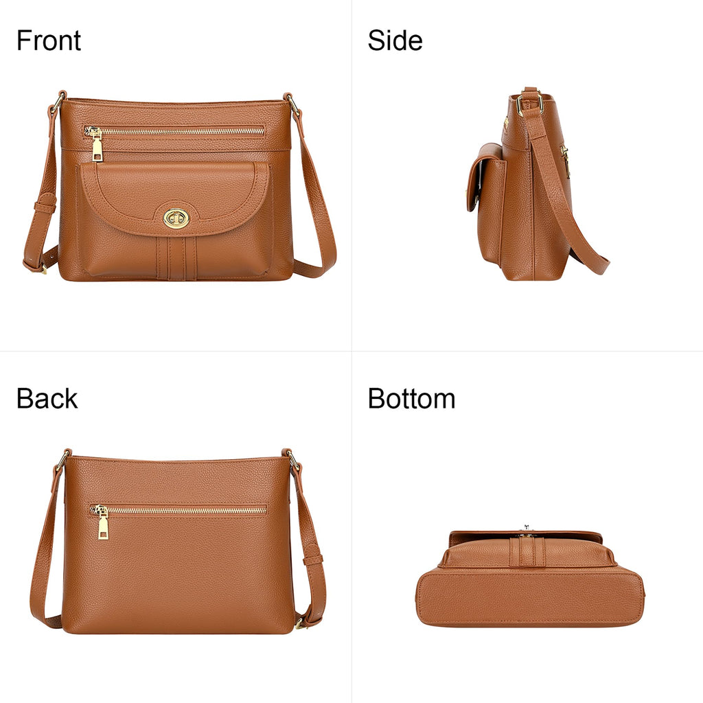 Over Earth Genuine Leather Crossbody Bags for Women Trendy Purses and Ladies Shoulder Handbags