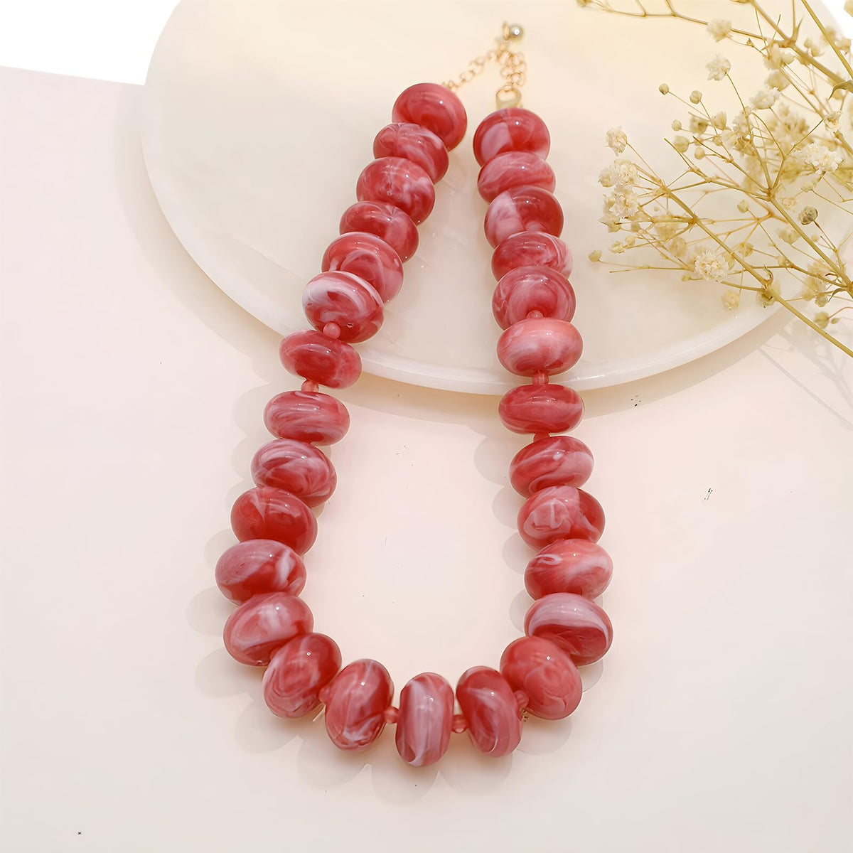 We We Chunky Colorful Beaded Necklace for Women Large Boho Statement Bead Chokers Necklaces Turquoise Blue Big Beads Jewelry Neck Summer Beach