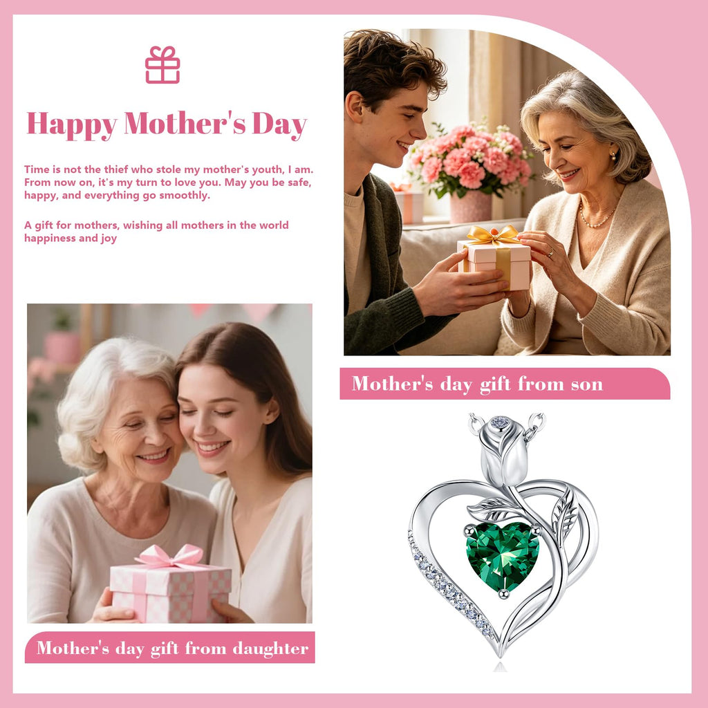 Women's Heart Pendant Necklace – 1.2CT Moissanite or Lab-Grown Sapphire, Ruby & Emerald