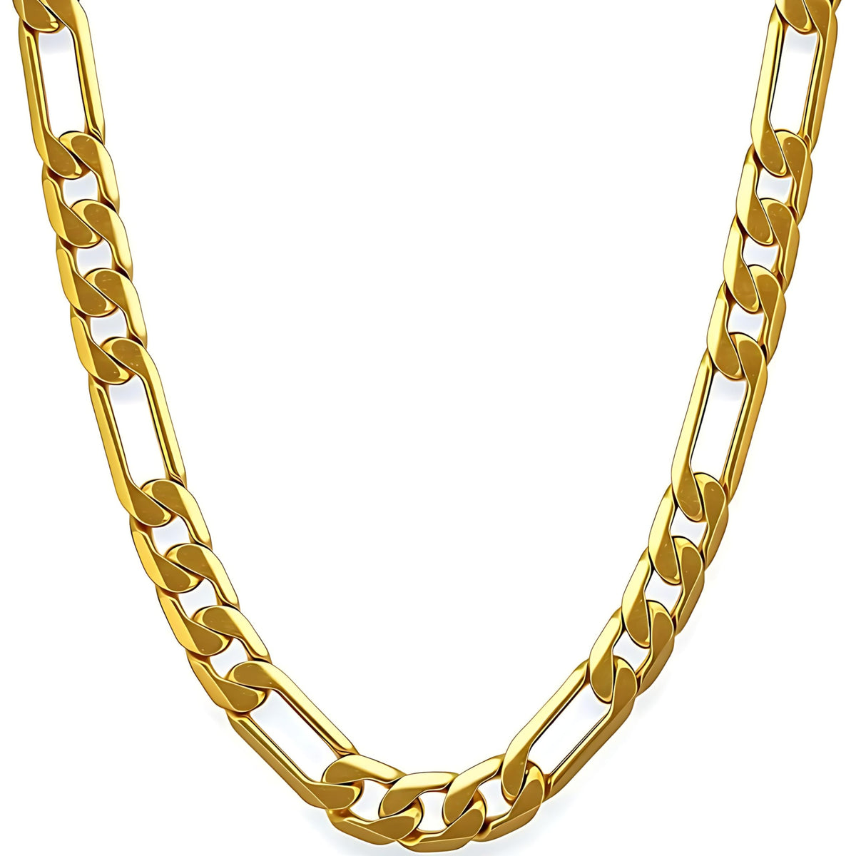 Premium 18K Gold-Plated Figaro Chain Necklace – Stainless Steel | Waterproof & Tarnish Resistant