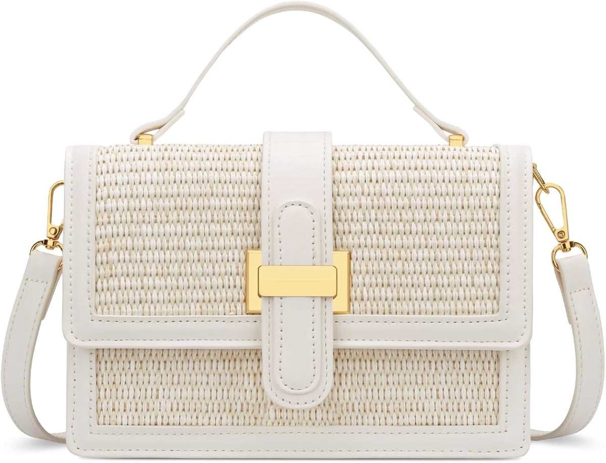KKXIU Crossbody Bags for Women - Top Handle Purses for Lady, Leather Handbags Shoulder Clutch with Adjustable Shoulder Strap