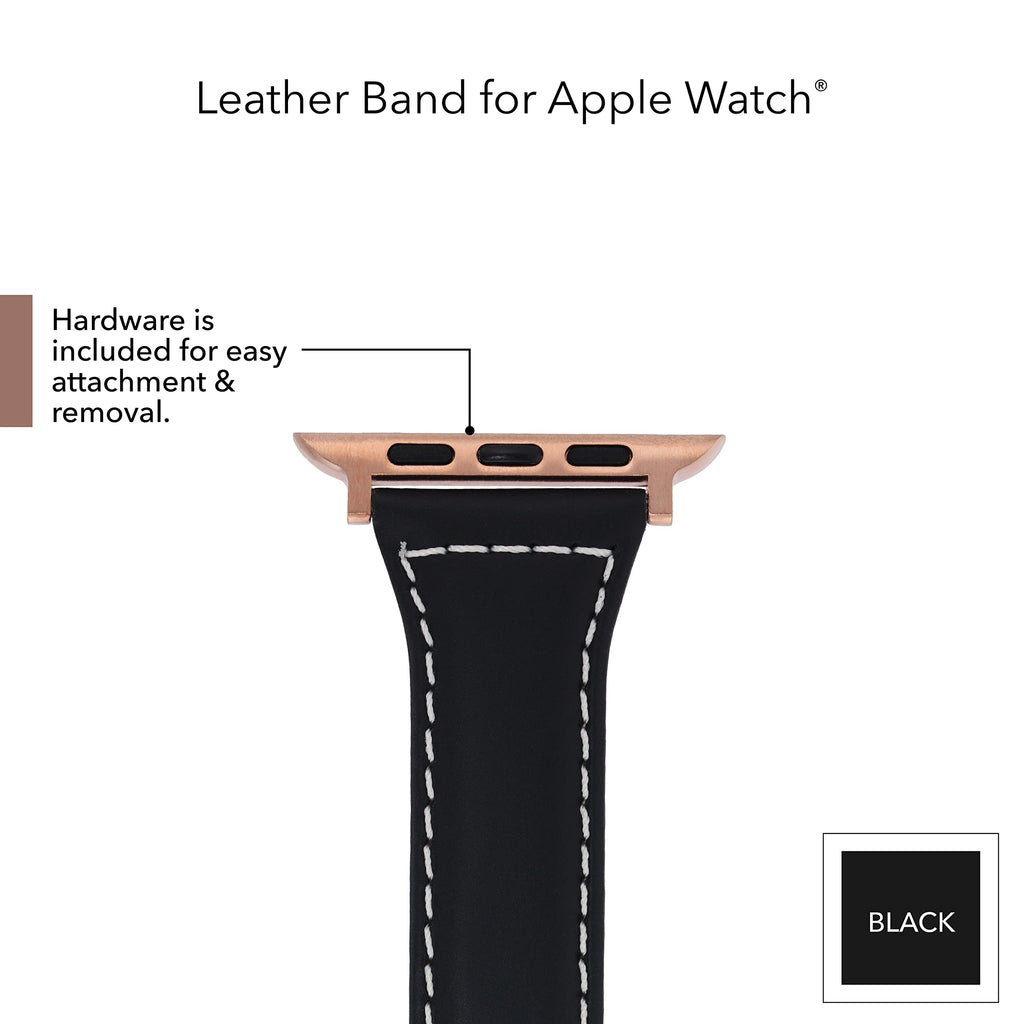 Anne Klein Leather Fashion Band for Apple Watch Secure, Adjustable, Apple Watch Band Replacement, Fits Most Wrists