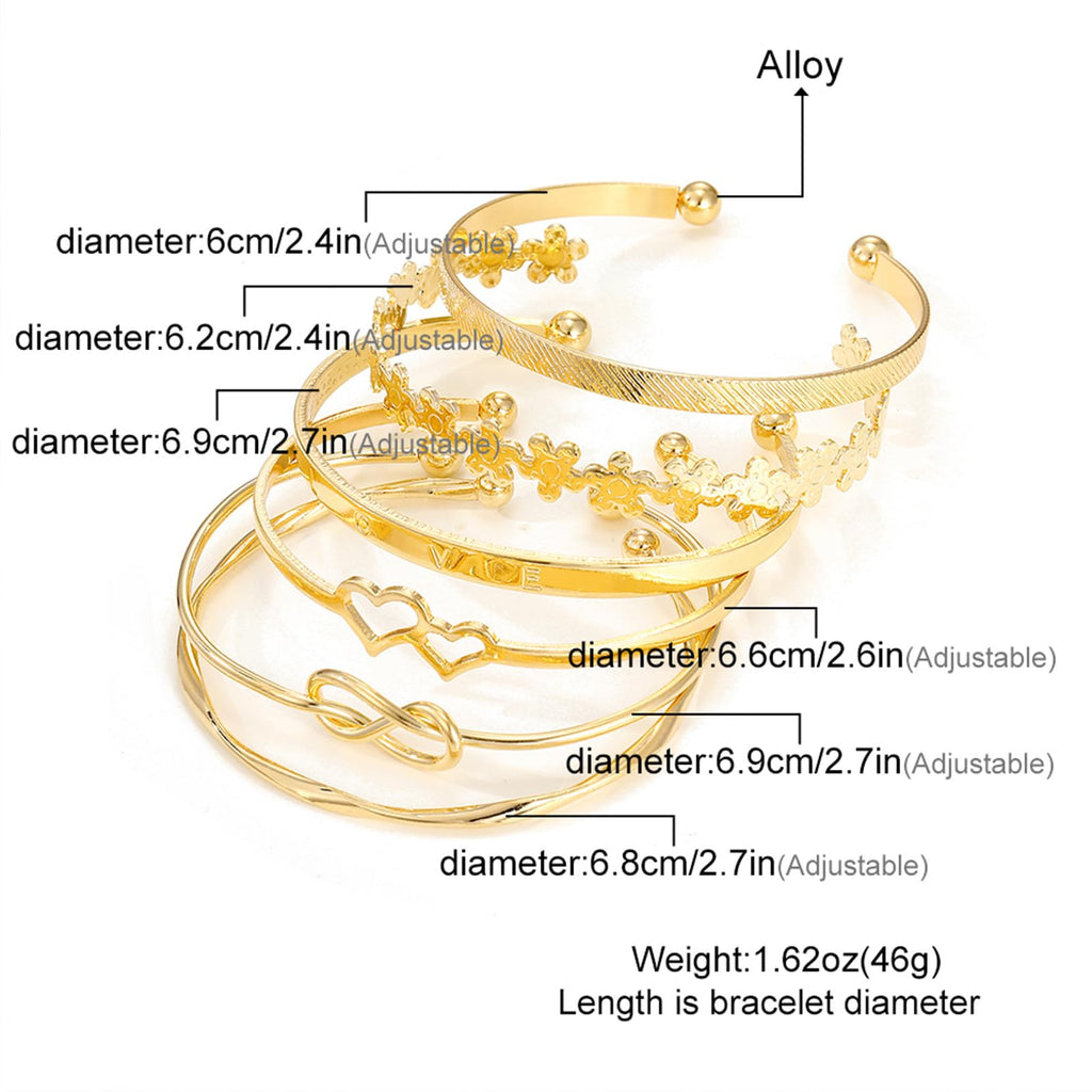 IFKM Gold Bangle Bracelets For Women, 14k Gold Plated Multi Layer Stackable Cuff Bracelet Set, Trendy Elegance Charms Non Tarnish Minimalist Textured Boho Jewelry Gift for Women