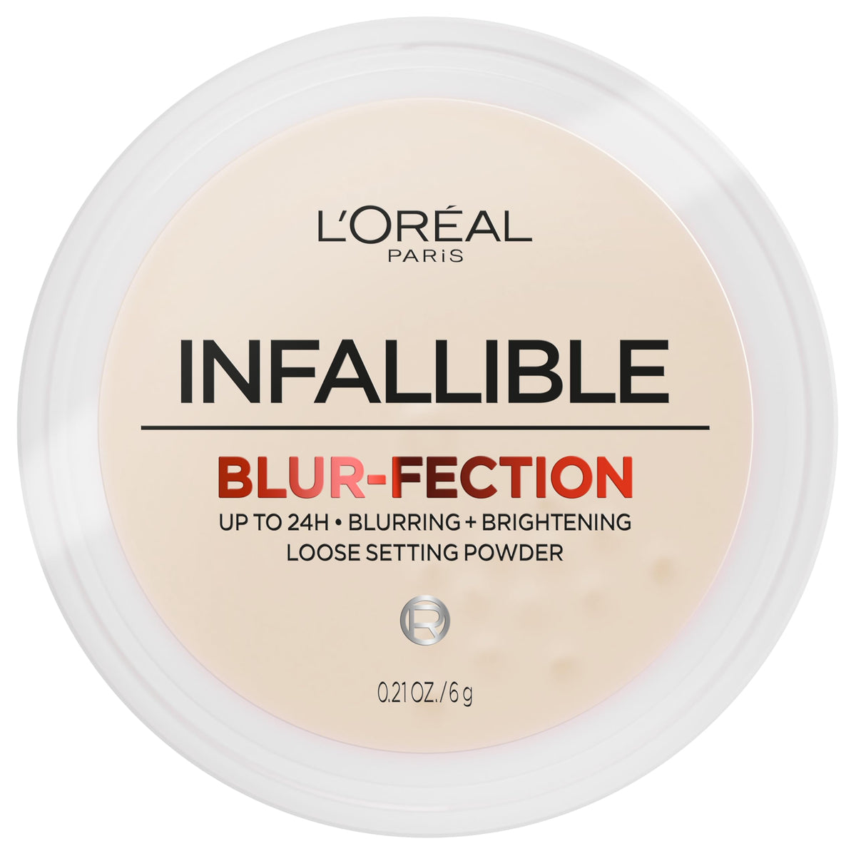 L'Oreal Paris Infallible Blur-fection Longwear Loose Setting Powder, Blurring Face Powder With Up to 24HRs of Wear, Brightening Light Pink, 1 Kit