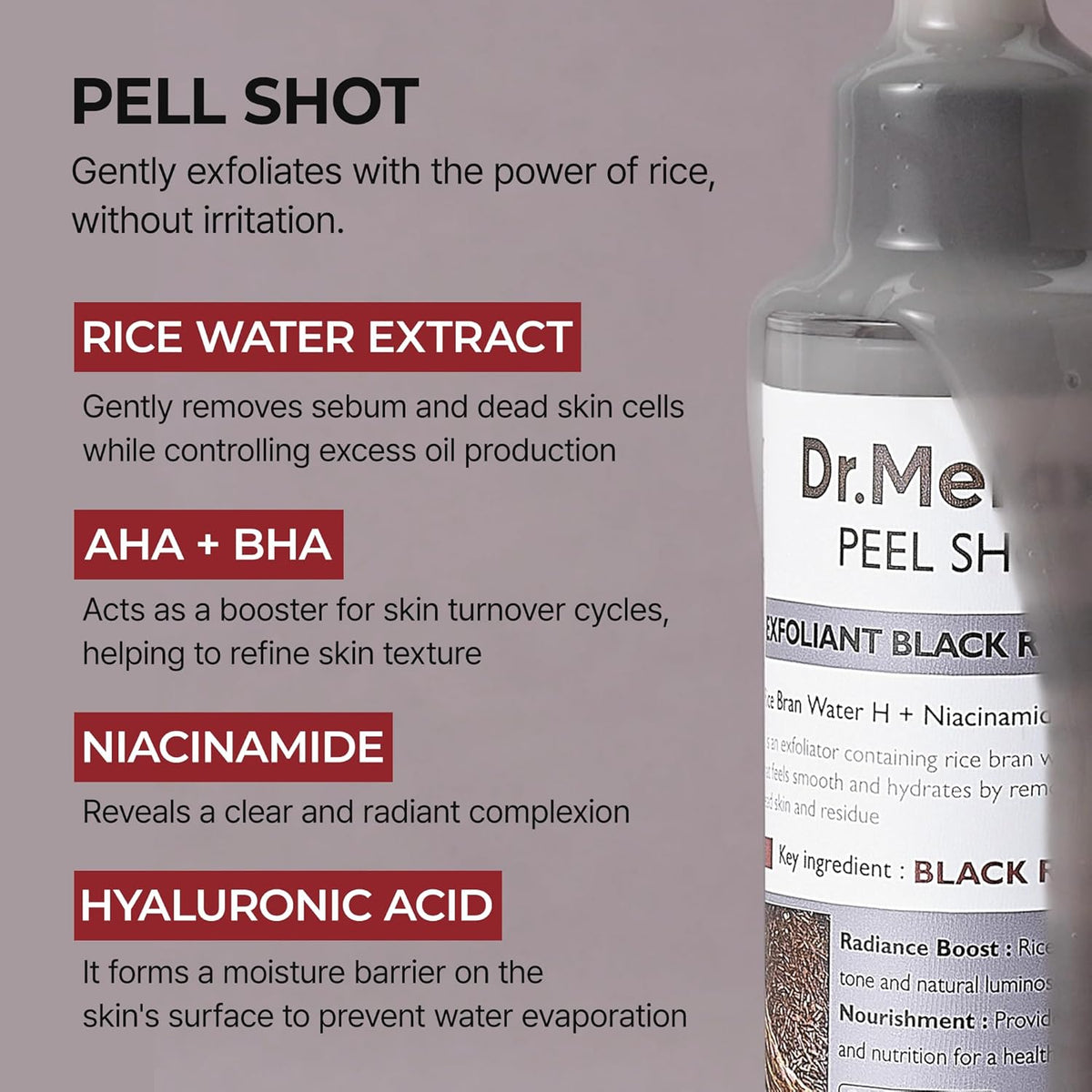 Dr. Melaxin Peel Shot Exfoliant Black Rice Ampoule