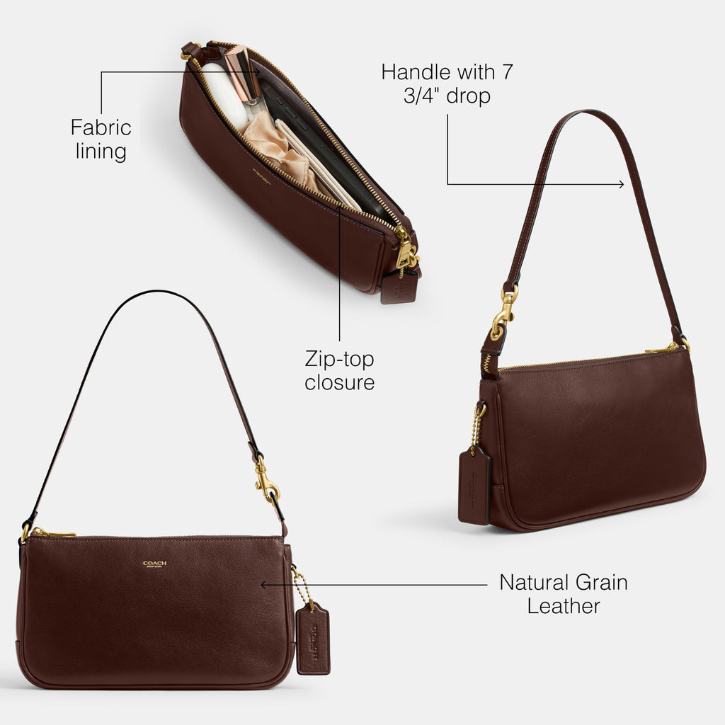 Coach Women's Natural Grain Leather Plaza Bag