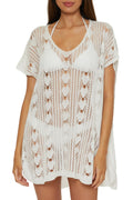 BECCA Venica - Women's Tunic, V-Neck, Casual, Beach Cover Ups for Women, White, Medi (Clearance)