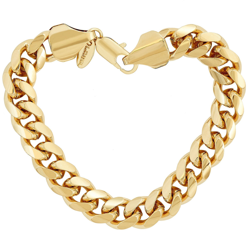 Premium 18K Gold-Plated Cuban Link Bracelet for Men & Women – Stainless Steel, Waterproof & Tarnish Resistant
