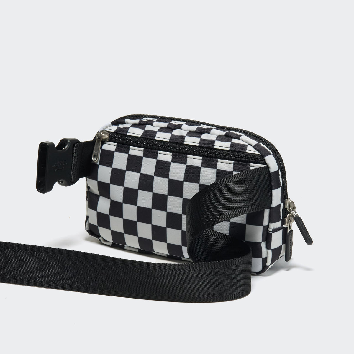 Pander Two Way Zipper Fanny Pack Nylon Everywhere Belt Bag for Women, Water Repellent Waist Packs, Crossbody Bags with Adjustable Strap (Black).