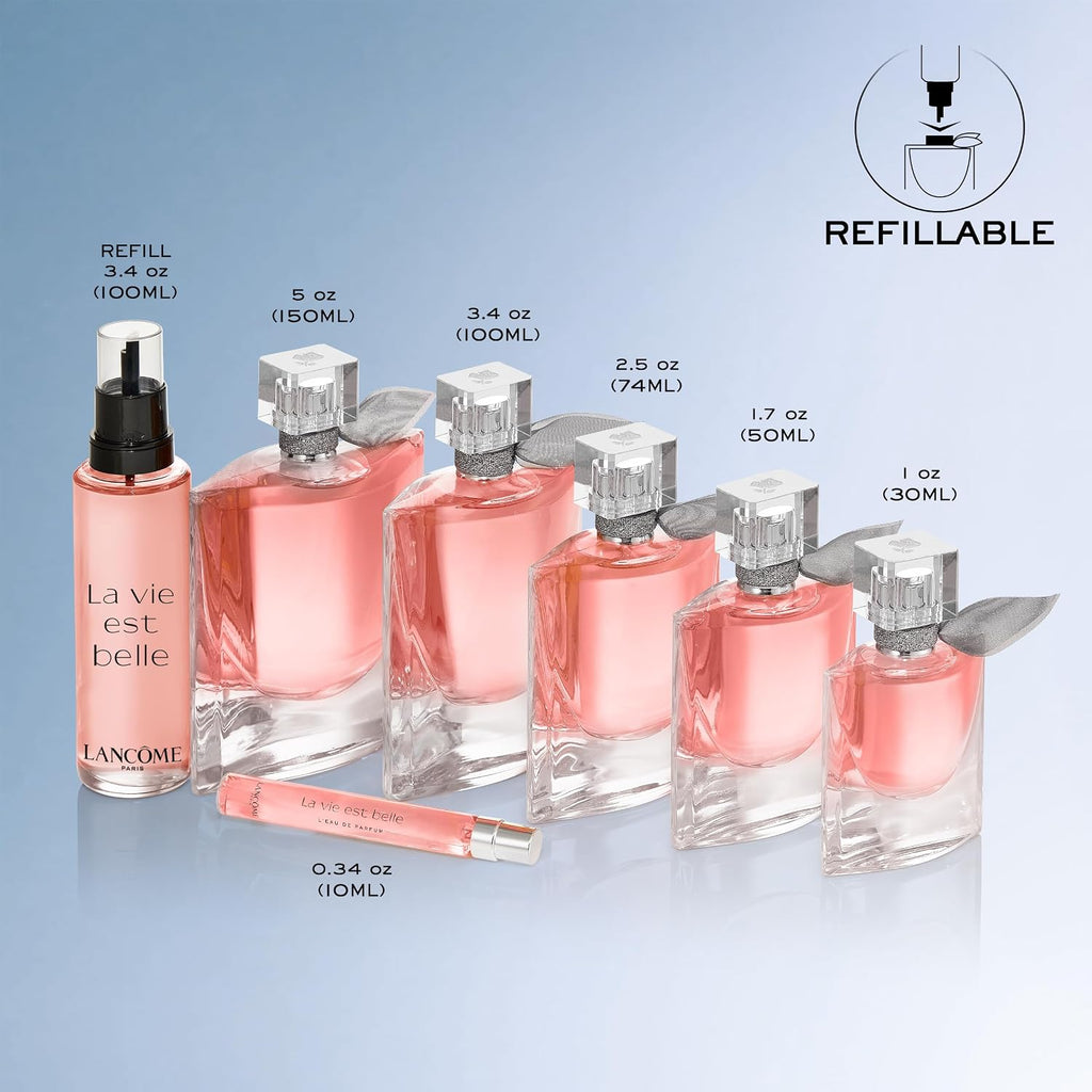 Lancôme La Vie Est Belle Eau de Parfum - Long Lasting Fragrance with Notes of Iris, Earthy Patchouli, Warm Vanilla & Spun Sugar - Floral & Sweet Women's Perfume