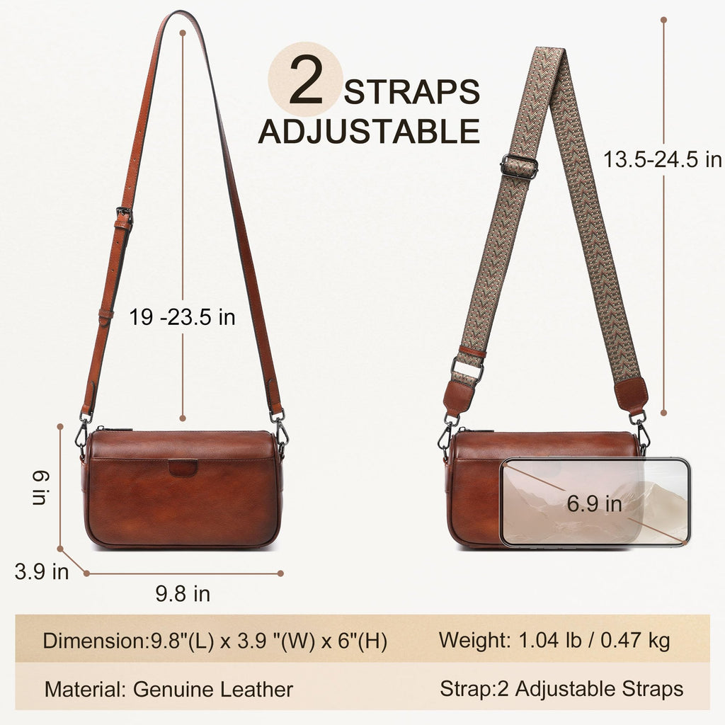 Genuine Leather Crossbody Purses Bag,Travel Casual Handbag,Small Shoulder Cross body Purse Trendy Gifts for Women