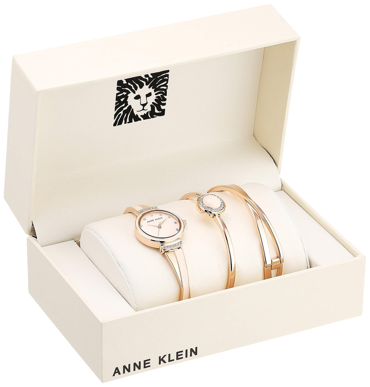 Anne Klein Women's Premium Crystal Accented Watch and Bangle Set