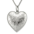 UNCLE LOL Vintage Silver Heart Locket Necklace – Engraved Photo Pendant for Women