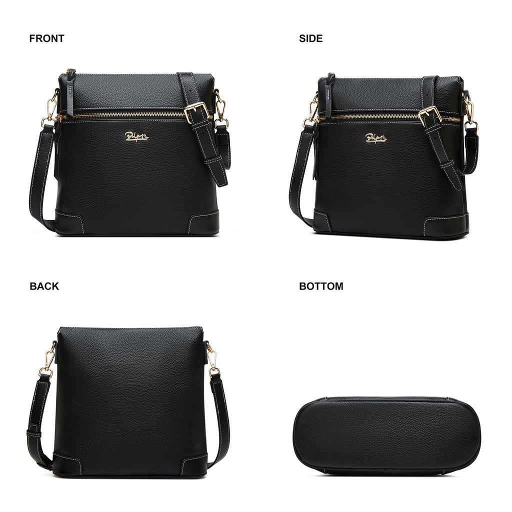 BOYATU Leather Crossbody Bag for Women: Designer Shoulder Purse for Travel - Trendy Genuine Leather Handbag for Everyday