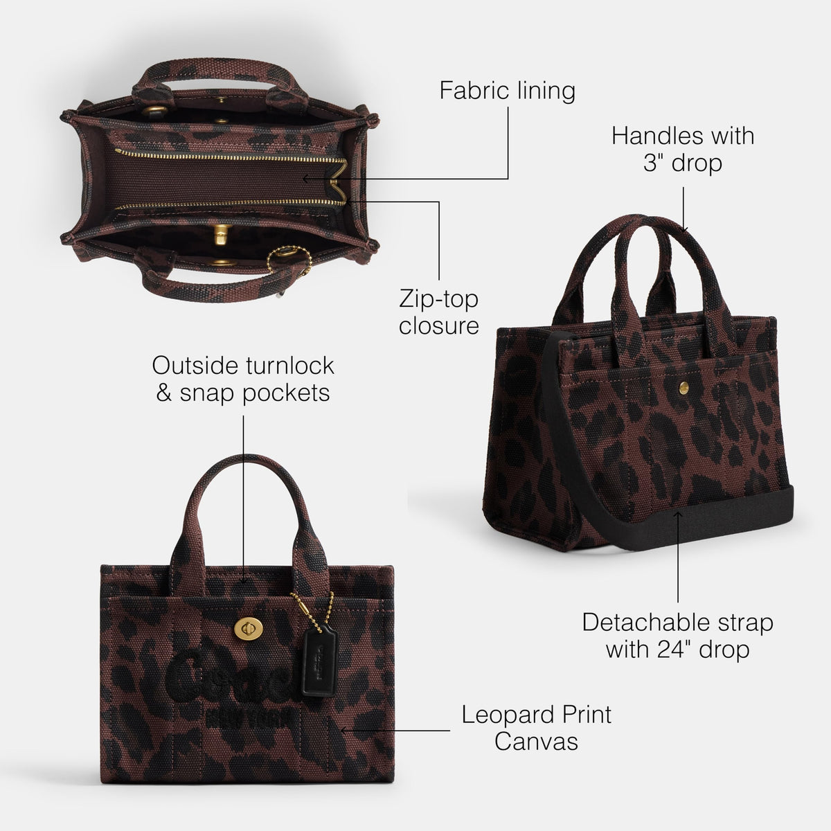 Coach Women's Leopard Cargo Tote 20