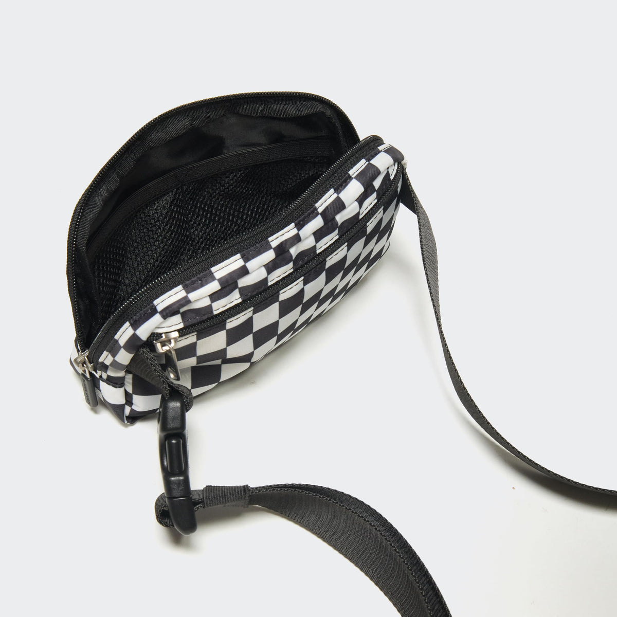 Pander Two Way Zipper Fanny Pack Nylon Everywhere Belt Bag for Women, Water Repellent Waist Packs, Crossbody Bags with Adjustable Strap (Black).