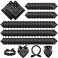 Suhine 300 Pcs Bandanas Bulk Unisex Paisley Bandanas Multipurpose Cowboy Head Wrap Scarf Headband Handkerchief for Women Men(Black)