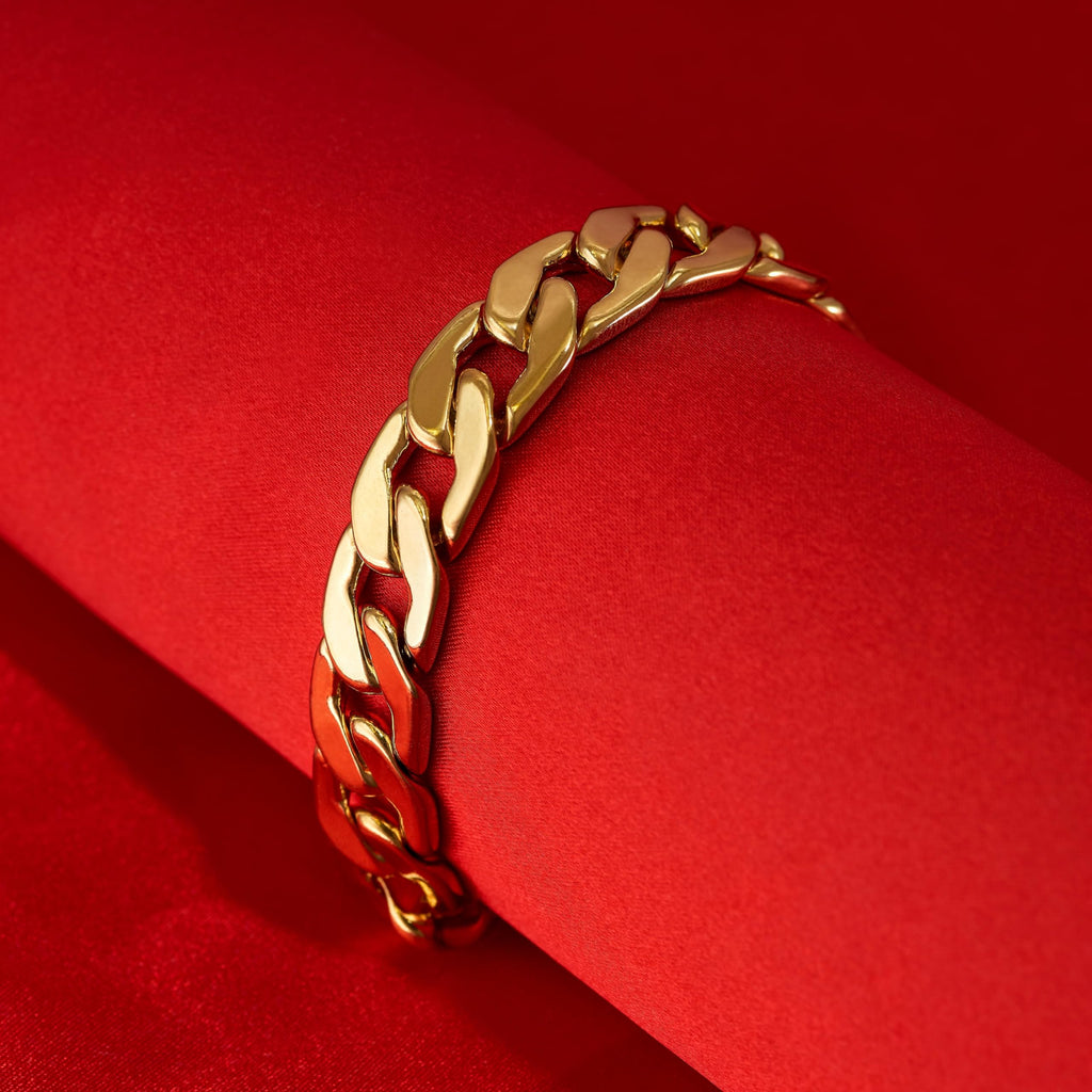 Premium 18K Gold-Plated Cuban Link Bracelet – Luxury Stainless Steel | Waterproof & Tarnish Resistant