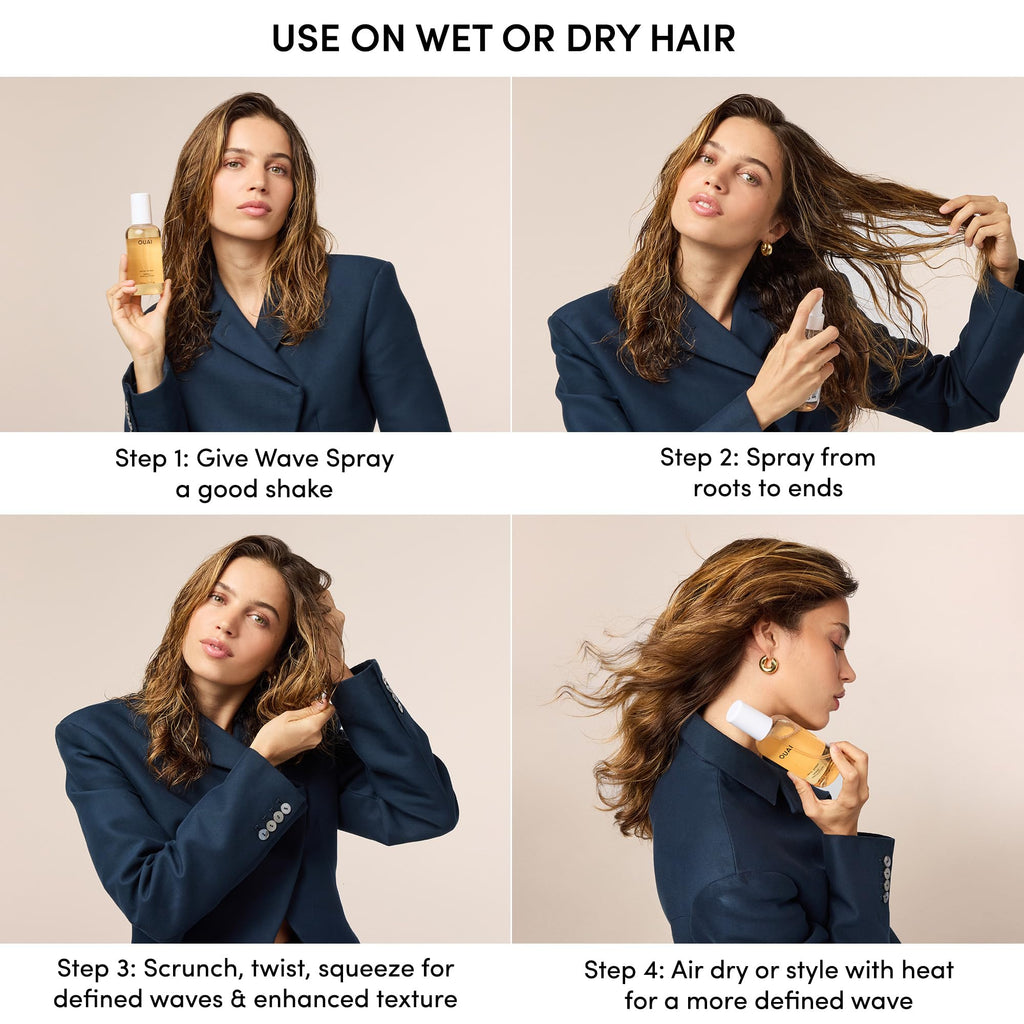 OUAI Leave In Conditioner & Heat Protectant for Hair - Prep Hair for Styling or Use as Detangling Spray to Fight Frizz & Flyaways - No Parabens, Sulfates or Phthalates (4.7 oz)