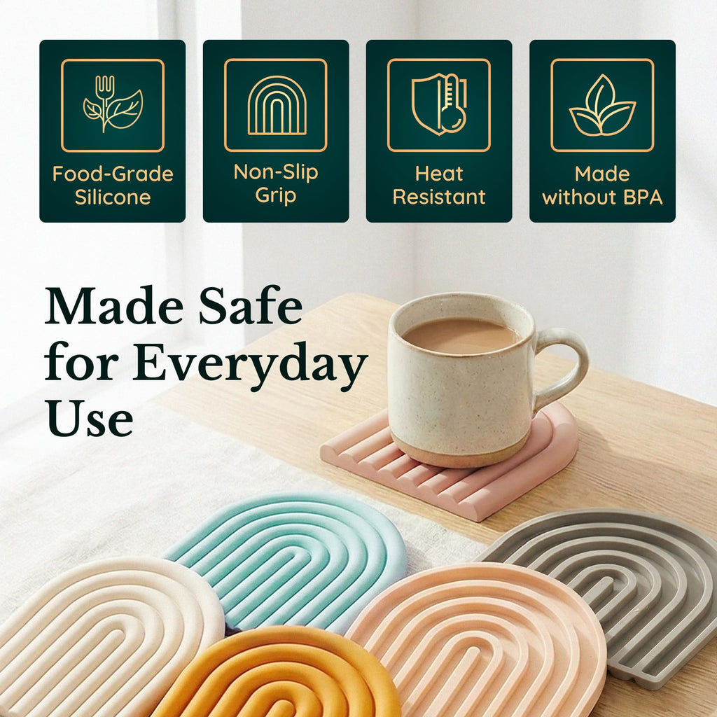 Silicone Trivets for Hot Dishes – Heat-Resistant, Non-Slip Pot Holders for Kitchen & Coasters – Durable Hot Pads for Pots, Pans, Baking Dishes & Kitchen Appliances