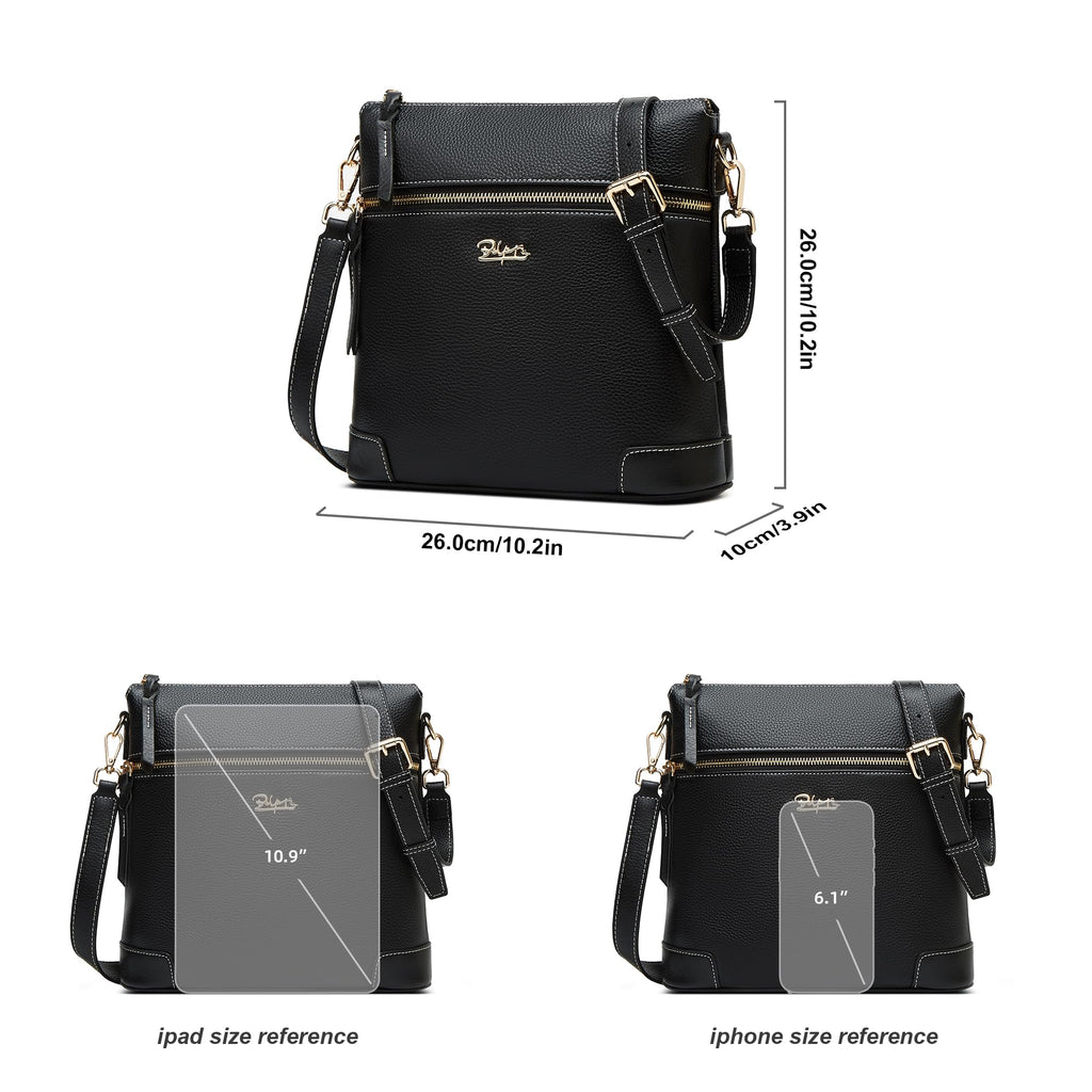 BOYATU Leather Crossbody Bag for Women: Designer Shoulder Purse for Travel - Trendy Genuine Leather Handbag for Everyday
