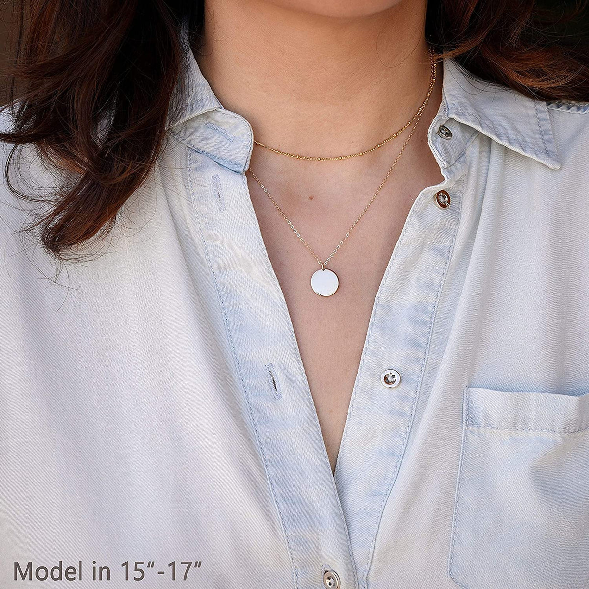MEVECCO Layered Heart Necklace Pendant Handmade 18k Gold Plated Dainty Gold Choker Arrow Bar Layering Long Necklace for Women