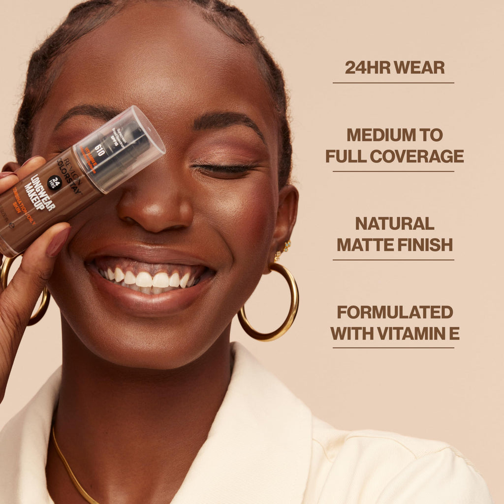 Revlon Liquid Foundation, ColorStay Face Makeup for Combination & Oily Skin, SPF 15, Medium-Full Coverage with Matte Finish, 180 Sand Beige, 1 Fl Oz