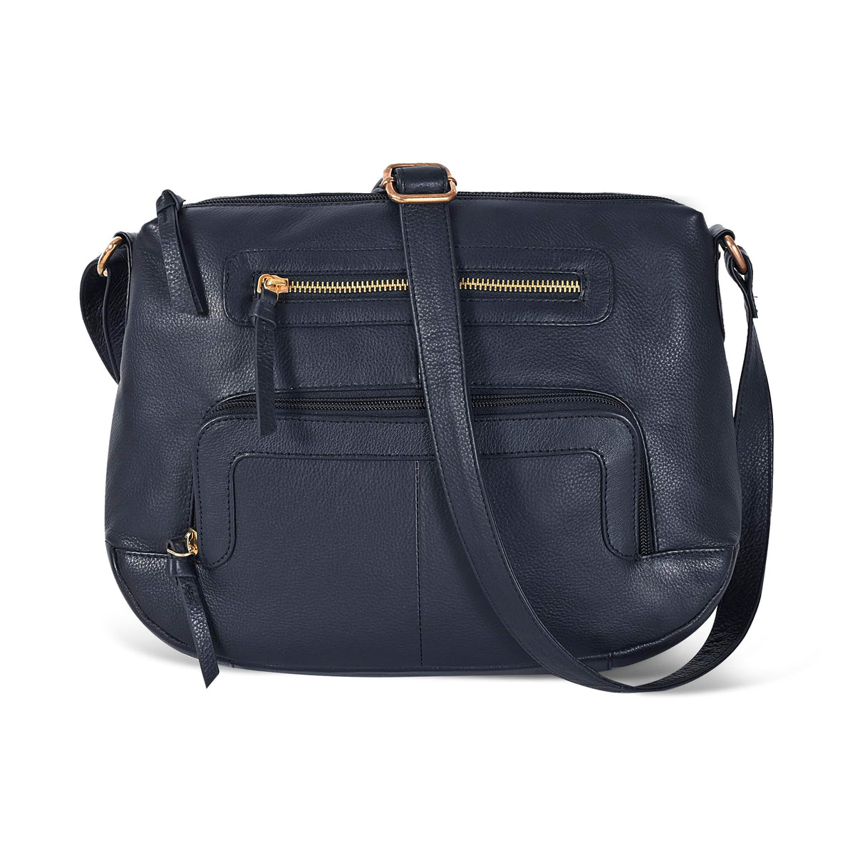 Oak Leathers Women's Crossbody Bag - Genuine Leather Crossover Shoulder Purse With Adjustable Sling Strap - Medium Size