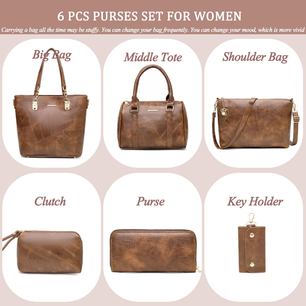 2E-youth Designer Purses and Handbags for Women Satchel Shoulder Bag Tote Top Handle Bag