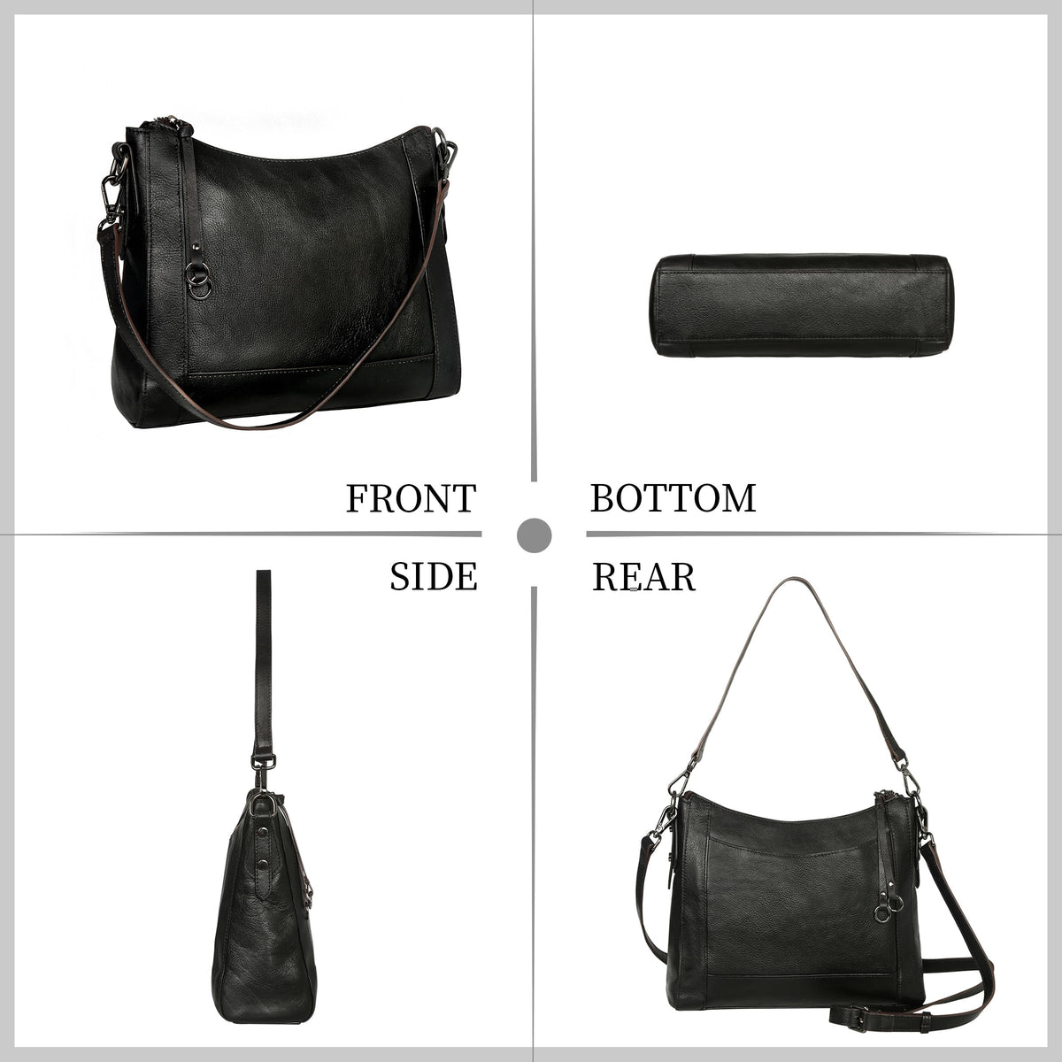 Iswee Leather Crossbody Bags for Women Shoulder Purse Medium Hobo Genuine Leather Satchel Purses and Handbags