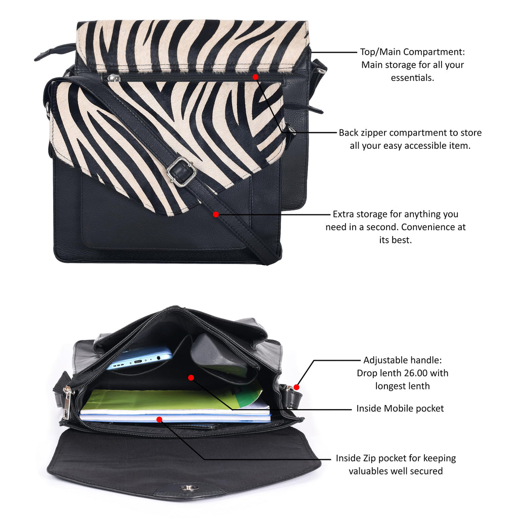 Leather Flapover Crossbody Handbag Purse for Women with Adjustable Strap & Overflap Snap Closure Tote/Bag